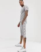Siksilk Two-piece T-shirt In Gray With Side Stripe - Gray