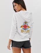 Rip Curl Locals Only Logo Beach Hoodie In White-multi