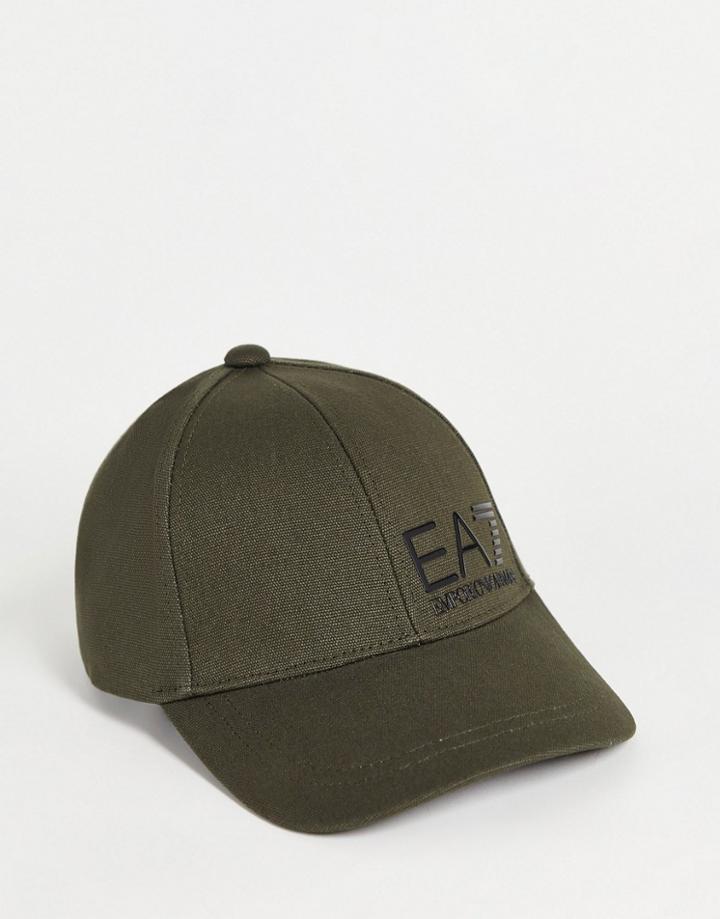 Armani Ea7 Train Core Id Logo Cap In Khaki-green