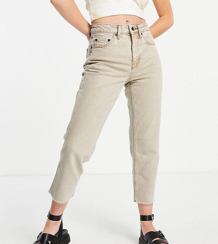Topshop Petite Sand Straight Jeans-neutral