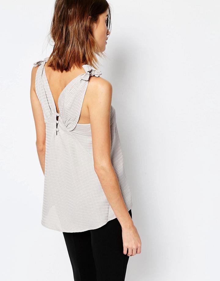 Warehouse Textured Button Back Cami - Multi