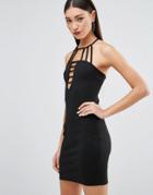 Parisian Dress With Cage Neckline - Black