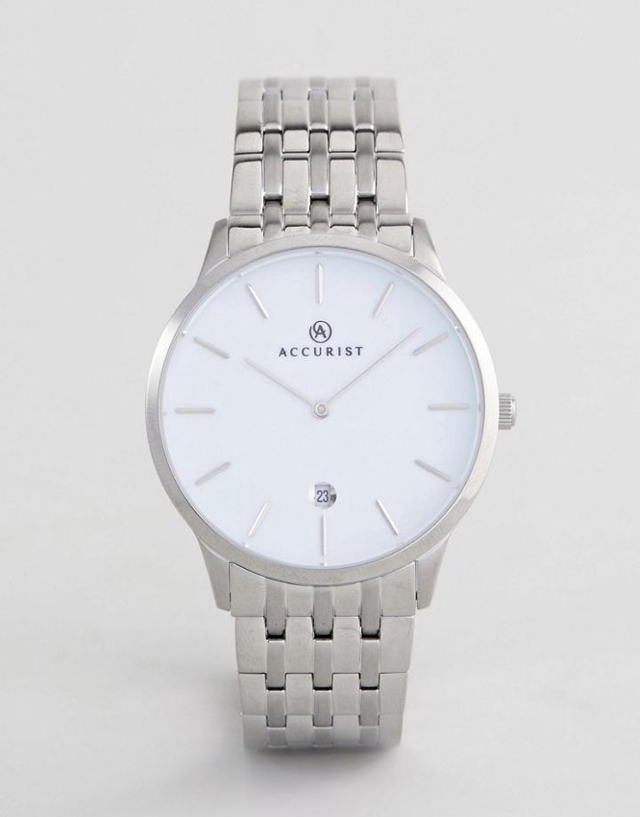 Accurist 7238 Minimal Dial Bracelet Watch - Silver