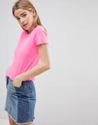 Hollister Crop Scallop Hem T-shirt - Black