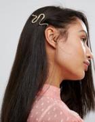 Orelia Snake Hair Clip - Gold