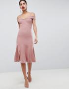 Club L Bardot Fit & Flare Dress - Pink
