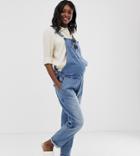 Bandia Maternity Relaxed Fit Overalls-blue