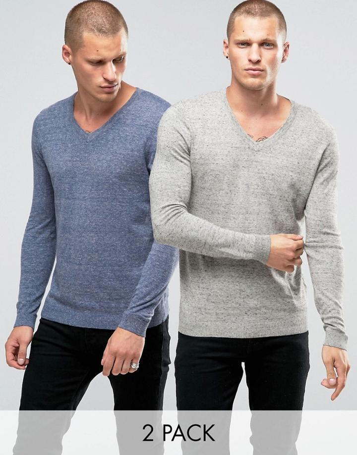 Asos 2 Pack V Neck Sweater - Multi