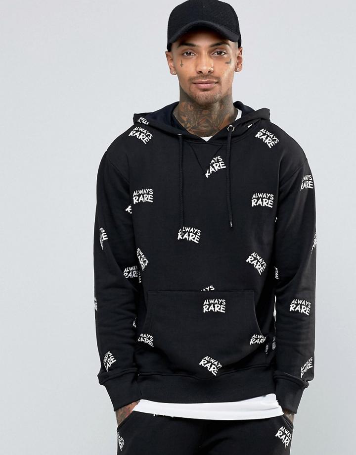 Heros Heroine Hoodie With All Over Print - Black