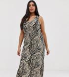 River Island Plus Maxi Dress In Zebra - Multi