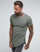 Illusive London Ringer T-shirt In Khaki - Green