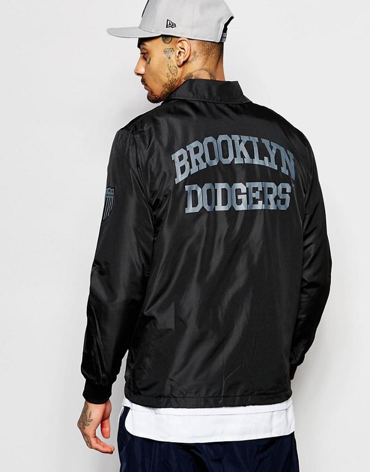 Majestic Brooklyn Dodgers Coach Jacket - Black