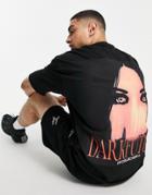 Asos Dark Future Oversized T-shirt In Black With Gothic Eyes Graphic Print