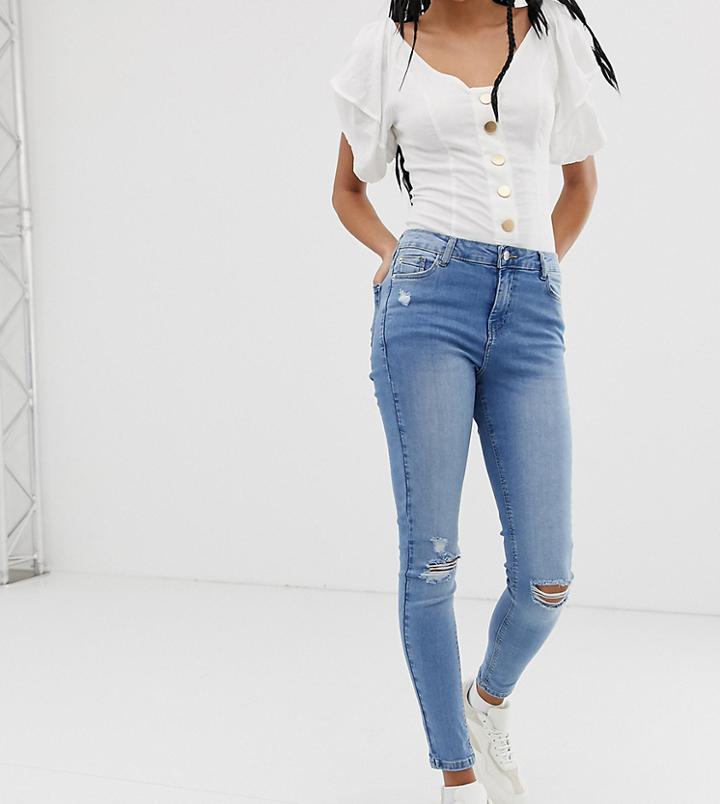 Urban Bliss High Waist Skinny Jean With Distressed Hem Detail