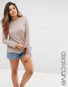 Asos Curve Crew Neck Sweater - Oatmeal