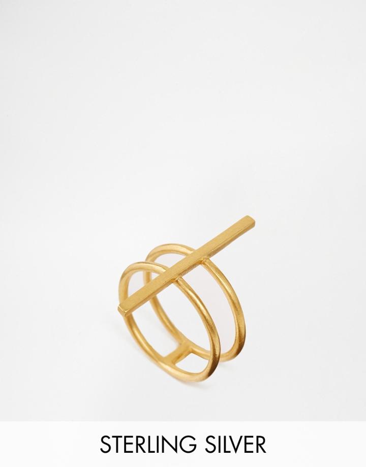 Dogeared Gold Plated True Bar Ring - Gold