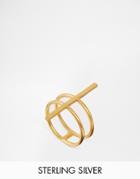 Dogeared Gold Plated True Bar Ring - Gold