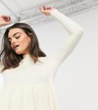 Vero Moda Petite Sweater With Peplum In Cream-white