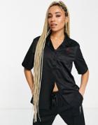 Nike Jordan Heritage Camp Collar Shirt In Black