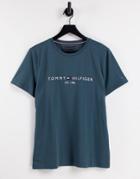 Tommy Hilfiger Classic Logo T-shirt In Blue-blues