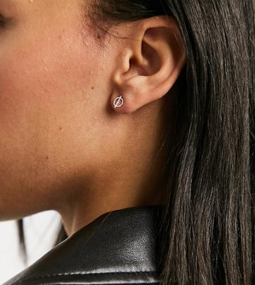 Kingsley Ryan Recycled Sterling Silver Stud Earrings In T-bar