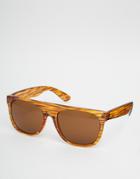 Asos Flatbrow Sunglasses In Stripey Tort - Tort