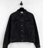 Collusion Unisex Oversized Denim Jacket In Washed Black