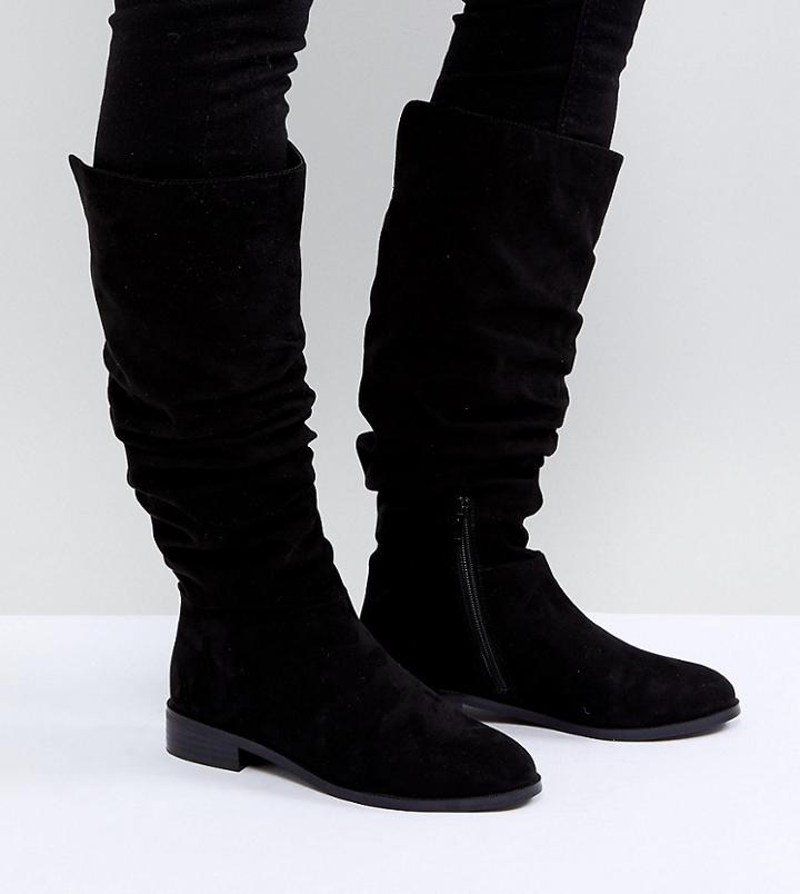 Asos Capital Slouch Knee Boots-black