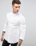 11 Degrees Long Sleeve Shirt In Skinny Fit - White