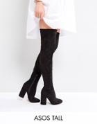Asos Katcher Tall Heeled Over The Knee Boots - Black