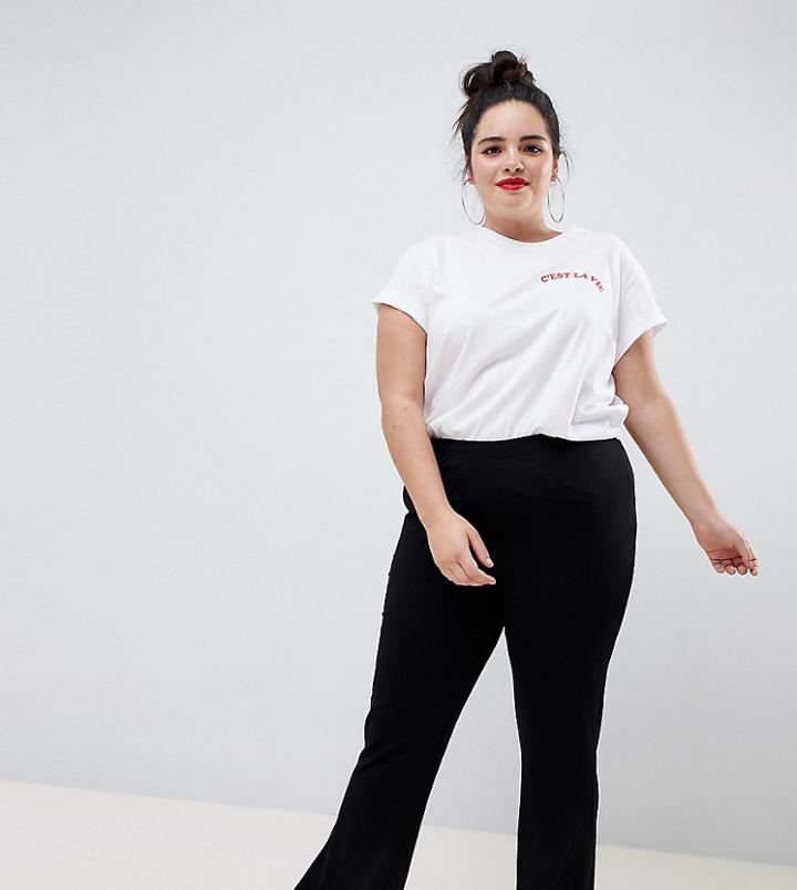 Asos Design Curve Basic Kick Flare Leggings - Black