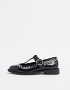 Asos Design Mercy Studded Flat Shoes In Black