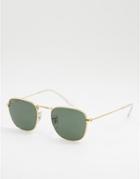 Ray-ban Unisex Frank Round Sunglasses In Gold 0rb3857