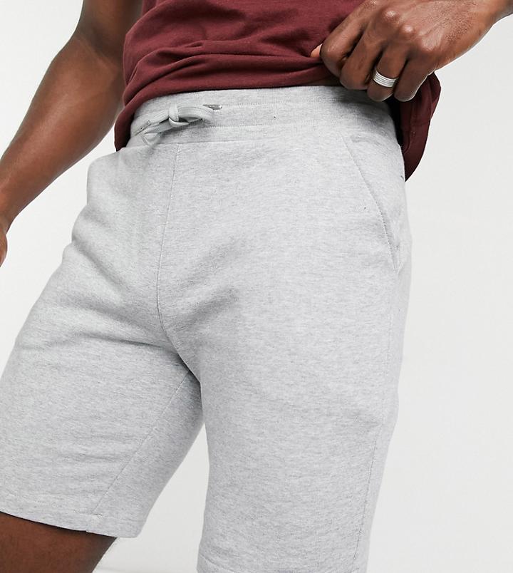 Farah Durrington Tall Organic Jersey Shorts In Gray-grey