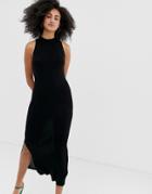 River Island Bodycon Dress With Side Split In Black