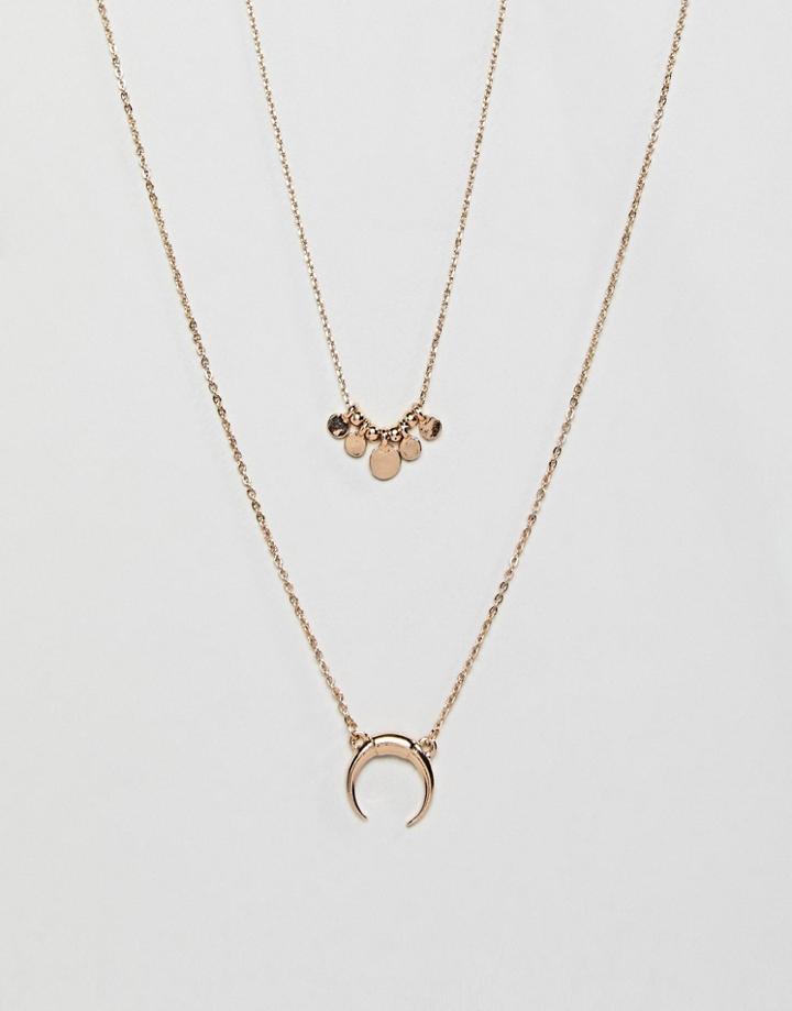 Pieces Multi Layer Necklace - Gold