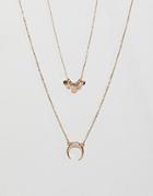 Pieces Multi Layer Necklace - Gold