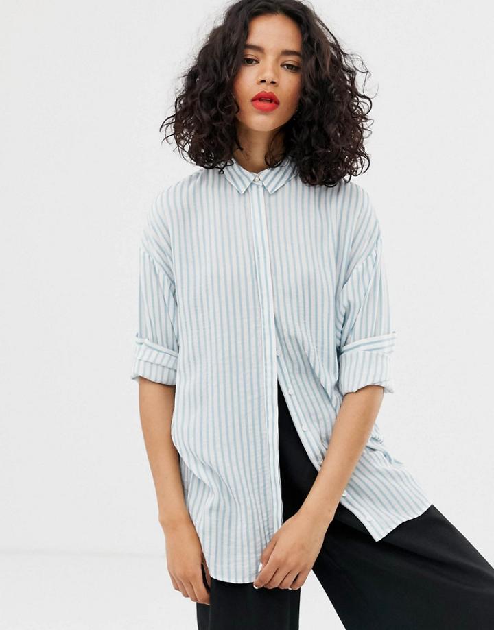 Gestuz Shay Stripe Loose Shirt - Blue