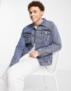 Brave Soul Slim Fit Denim Jacket In Light Blue