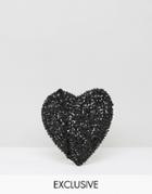 Reclaimed Vintage Mini Heart Cross Body Bag - Black
