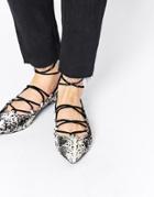 Senso Gia Snake Pony Multi Strap Flat Shoes - Ice