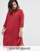 Junarose Plus Rea Shirt Dress - Red
