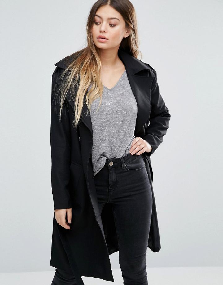 Vero Moda Anne 3/4 Trench Coat - Black