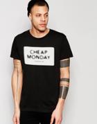 Cheap Monday T-shirt Standard Nuclear Box Logo Print In Black - Moon Black