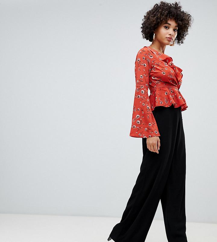 Missguided Wide Leg Pants In Black - Black