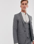 River Island Skinny Fit Suit Jacket In Gray