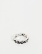 Icon Brand Silver Engraved Band Ring - Silver