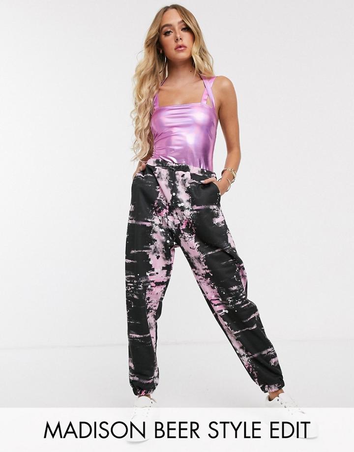Asos Design Oversized Jogger In Tie Dye Print