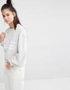 Ellesse Retro Oversized Sweatshirt With 90s Logo - Oatmeal Marl