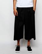 Asos Smart Wide Leg Trousers With Super Pleat In Black - Black